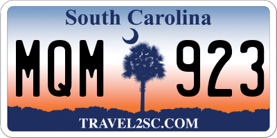 SC license plate MQM923