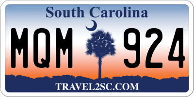 SC license plate MQM924