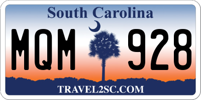 SC license plate MQM928
