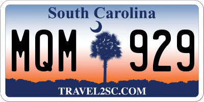 SC license plate MQM929