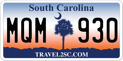 SC license plate MQM930