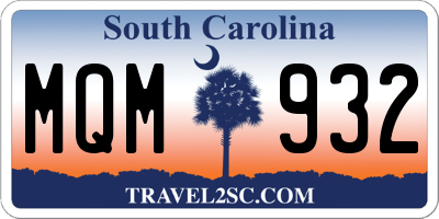 SC license plate MQM932