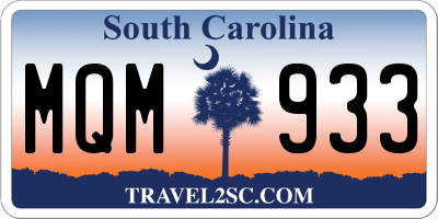 SC license plate MQM933