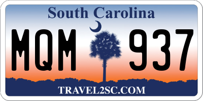 SC license plate MQM937