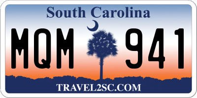 SC license plate MQM941