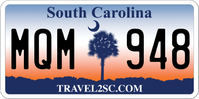 SC license plate MQM948