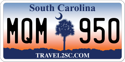 SC license plate MQM950