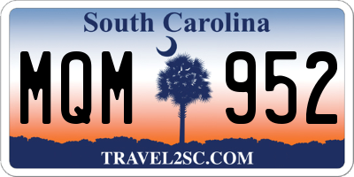 SC license plate MQM952