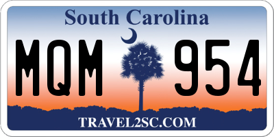 SC license plate MQM954