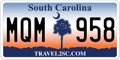 SC license plate MQM958