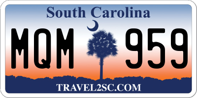 SC license plate MQM959