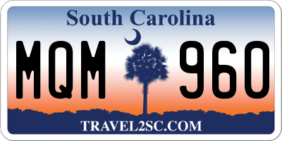 SC license plate MQM960
