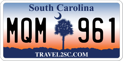 SC license plate MQM961