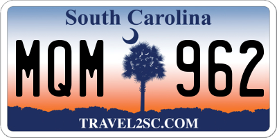 SC license plate MQM962