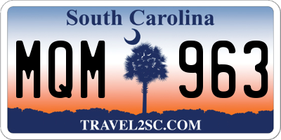 SC license plate MQM963