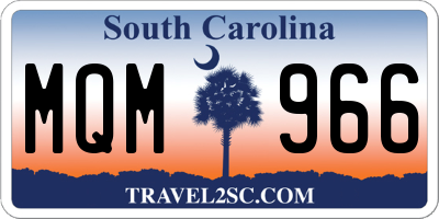 SC license plate MQM966
