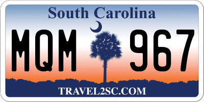 SC license plate MQM967
