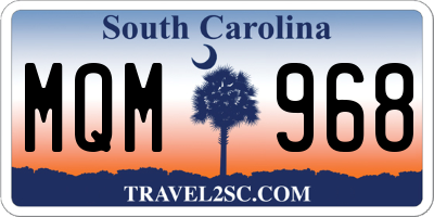 SC license plate MQM968
