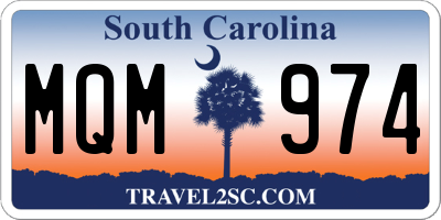SC license plate MQM974