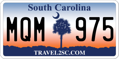 SC license plate MQM975