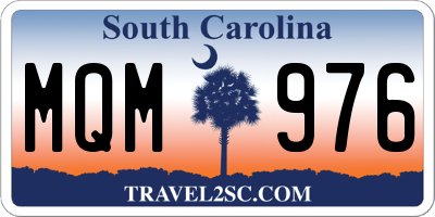 SC license plate MQM976