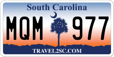 SC license plate MQM977