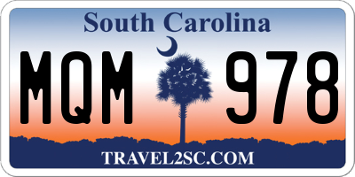 SC license plate MQM978