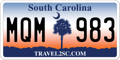 SC license plate MQM983