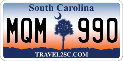SC license plate MQM990
