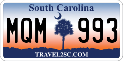 SC license plate MQM993