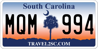 SC license plate MQM994