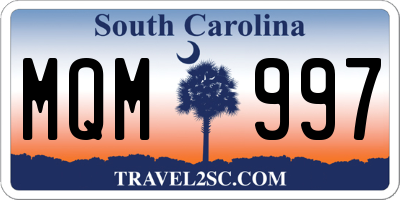 SC license plate MQM997
