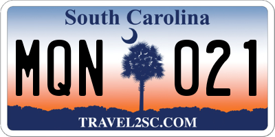 SC license plate MQN021
