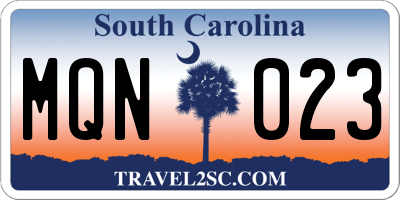 SC license plate MQN023