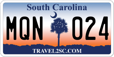 SC license plate MQN024