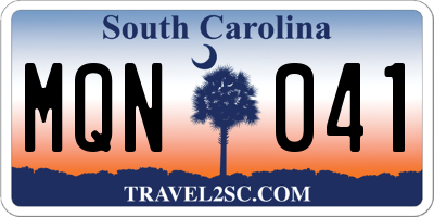 SC license plate MQN041