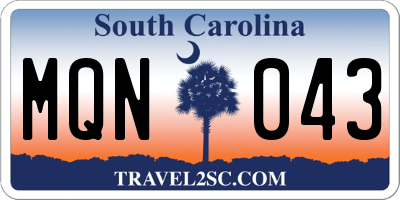 SC license plate MQN043