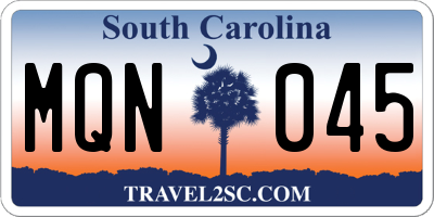 SC license plate MQN045