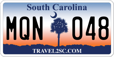 SC license plate MQN048
