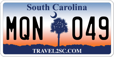 SC license plate MQN049