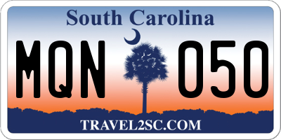 SC license plate MQN050