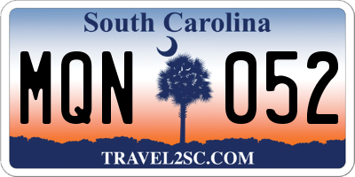 SC license plate MQN052