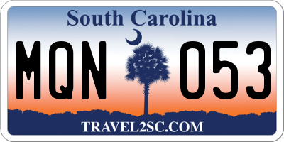 SC license plate MQN053