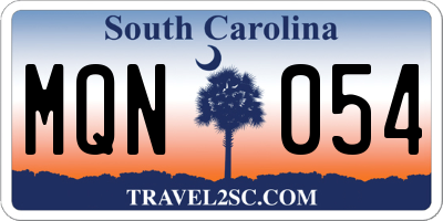 SC license plate MQN054