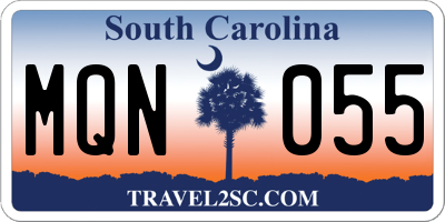 SC license plate MQN055
