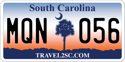 SC license plate MQN056
