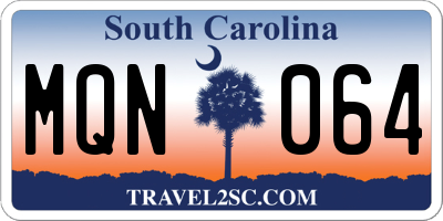 SC license plate MQN064