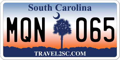 SC license plate MQN065