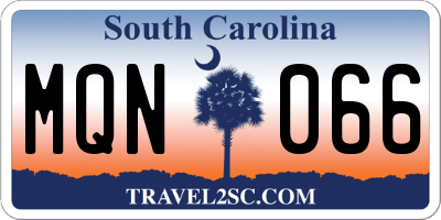 SC license plate MQN066