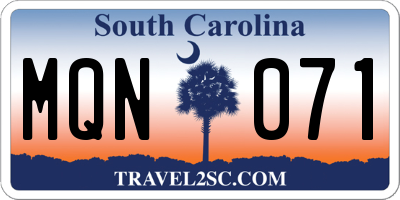 SC license plate MQN071
